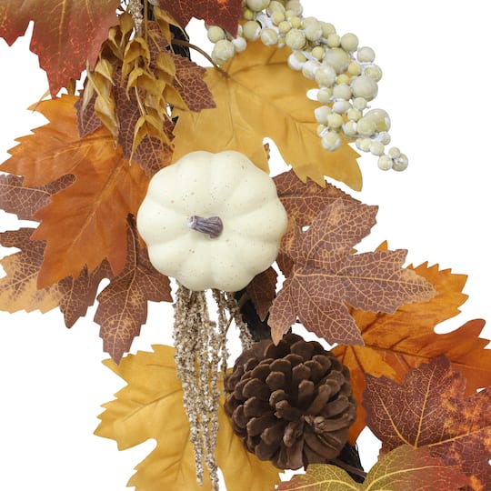6ft. Cream & Orange Pumpkin & Maple Leaf Garland by Ashland®